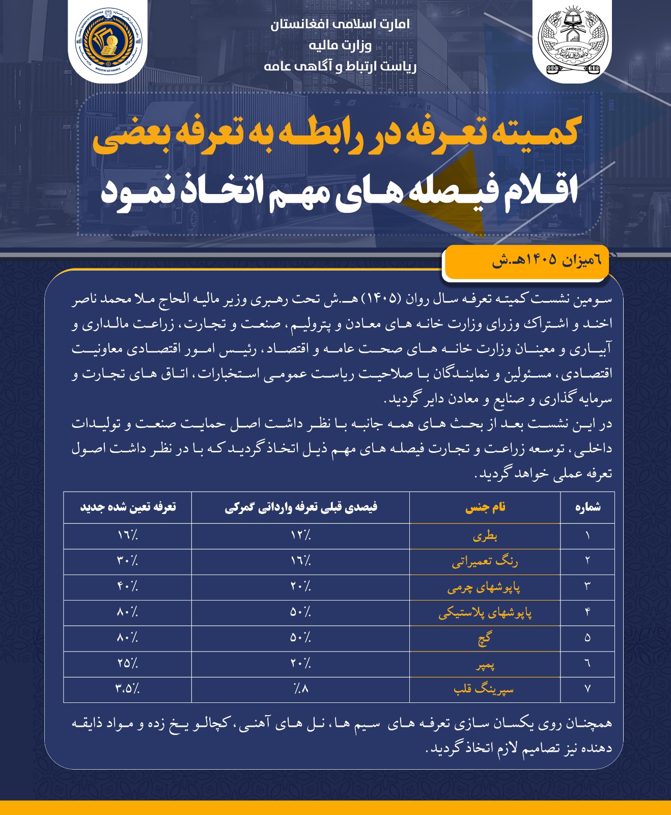 تعرفه 